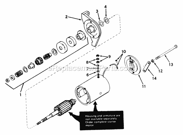 Electric Starter Diagram and Parts List for ES-32510  Tecumseh Engine
