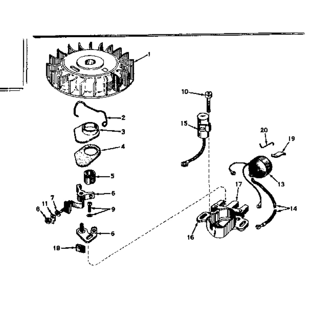 Magneto Diagram and Parts List for TYPE650-18A  Tecumseh Engine