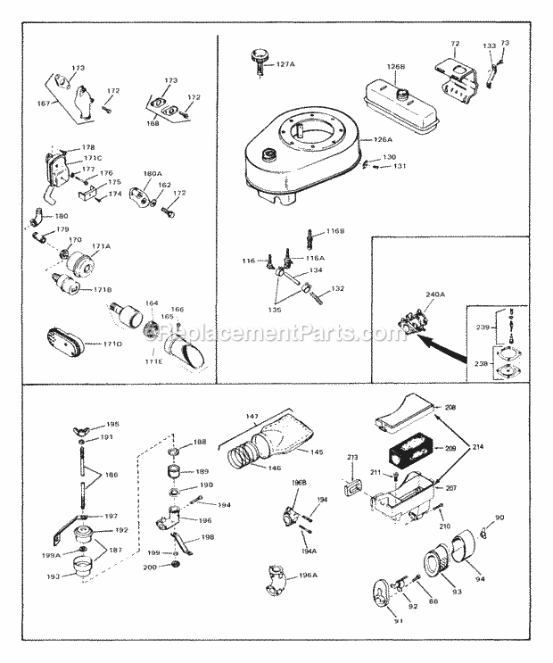 Engine Parts List #3 Diagram and Parts List for V50-60109F  Tecumseh Engine
