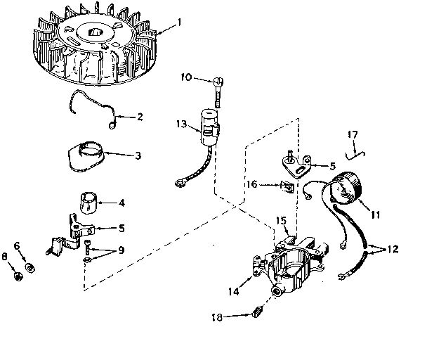 Magneto Diagram and Parts List for 642-20A  Tecumseh Engine