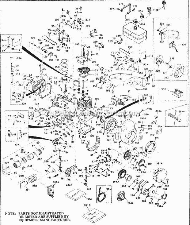 Engine Parts List #1 Diagram and Parts List for HH50-95029D  Tecumseh Engine