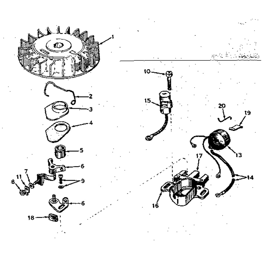 Magneto No. 610794 Diagram and Parts List for TYPE670-36A  Tecumseh Engine