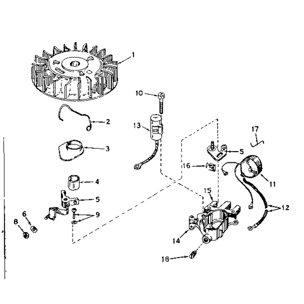 Magneto No. 610832a Diagram and Parts List for TYPE643-21  Tecumseh Engine