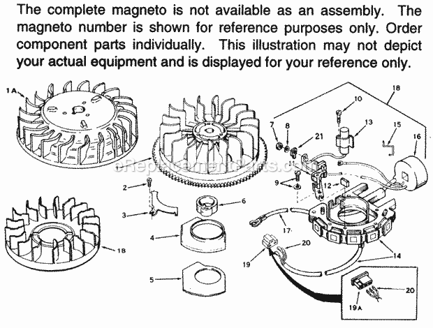 Magneto Diagram and Parts List for MG-610840  Tecumseh Engine