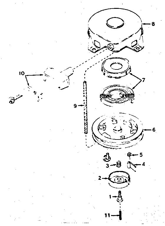 Rewind Starter Diagram and Parts List for 670-36A  Tecumseh Engine
