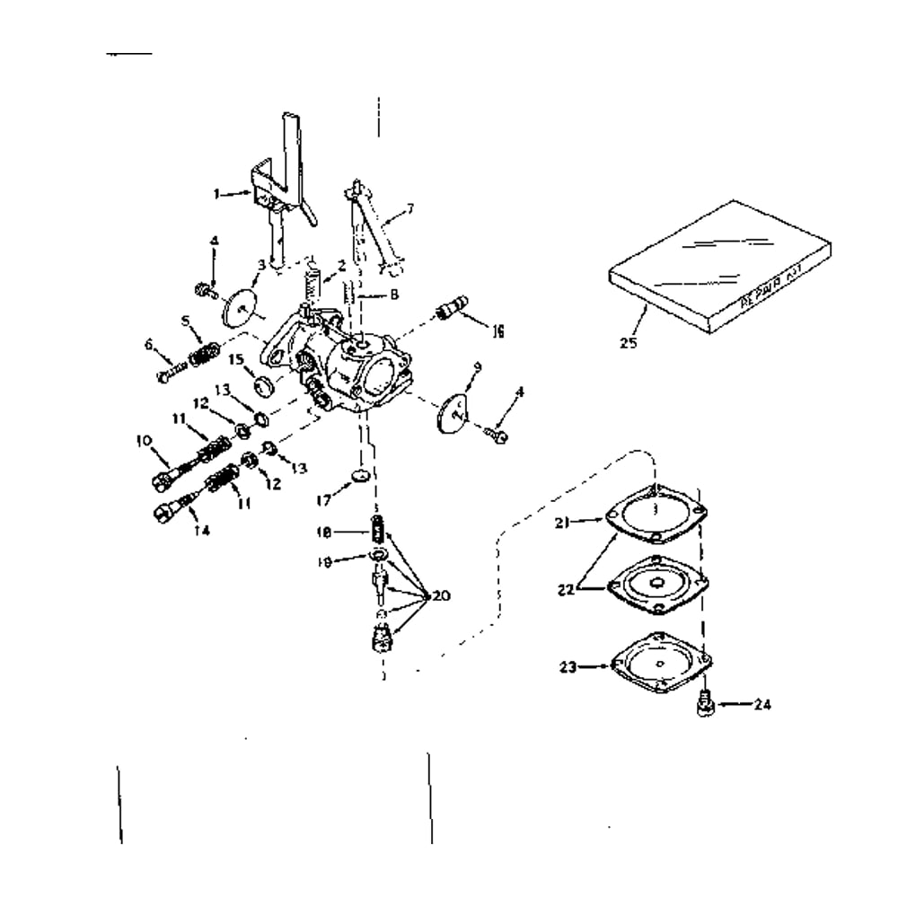 Carburetor No. 631539 Diagram and Parts List for TYPE670-08  Tecumseh Engine
