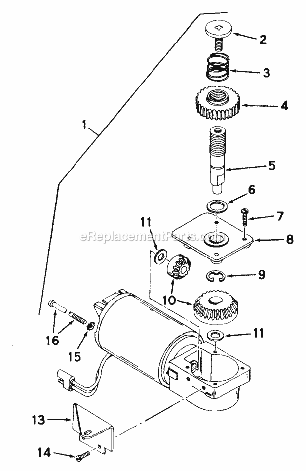 Electric Starter Diagram and Parts List for ES-32721  Tecumseh Engine