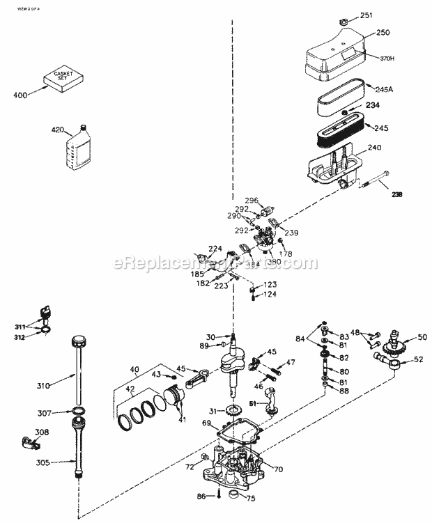 Engine Parts List #2 Diagram and Parts List for SBV-SBV-9139  Tecumseh Engine