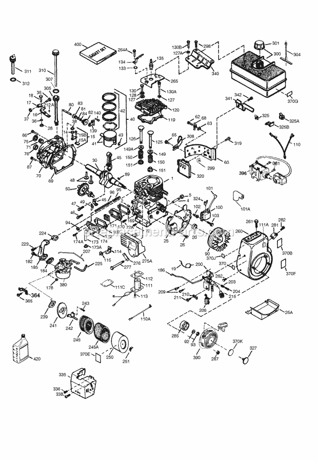 Engine Parts List #hm80rs1 Diagram and Parts List for HM80-155622Z  Tecumseh Engine