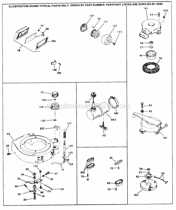 Engine Parts List #2 Diagram and Parts List for AV520-670-13A  Tecumseh Engine