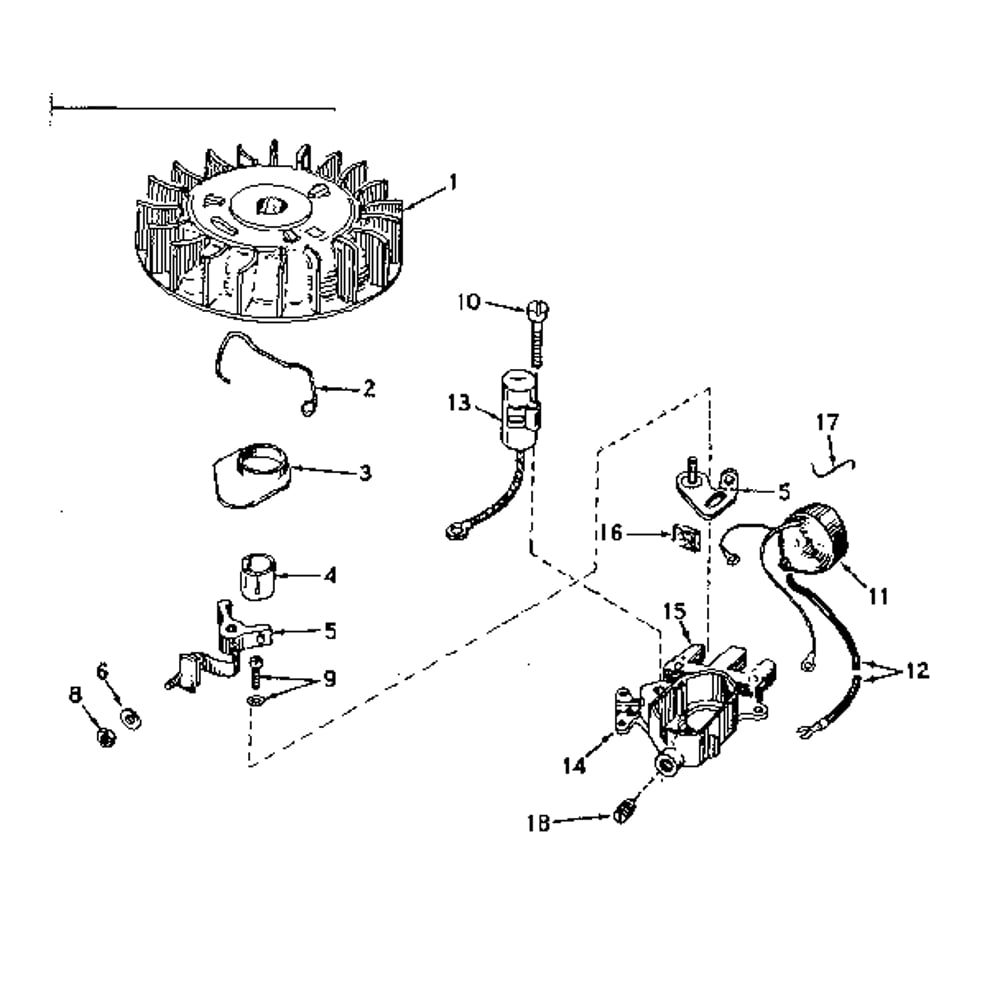 Magneto No. 610832a Diagram and Parts List for TYPE642-15D  Tecumseh Engine