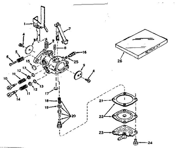 Carburetor Diagram and Parts List for 650-18  Tecumseh Engine