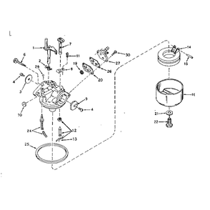 Carburetor Diagram and Parts List for TYPE642-15D  Tecumseh Engine