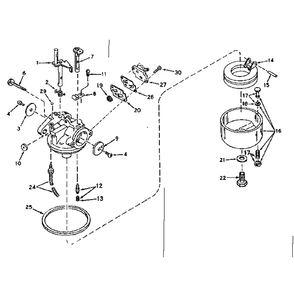 Carburetor No. 631647 Diagram and Parts List for TYPE640-06A  Tecumseh Engine