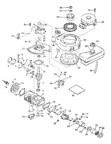 Basic Engine Diagram and Parts List for 670-08B  Tecumseh Engine