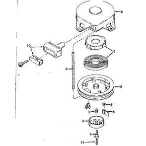 Rewind Starter Diagram and Parts List for TYPE642-18D  Tecumseh Engine