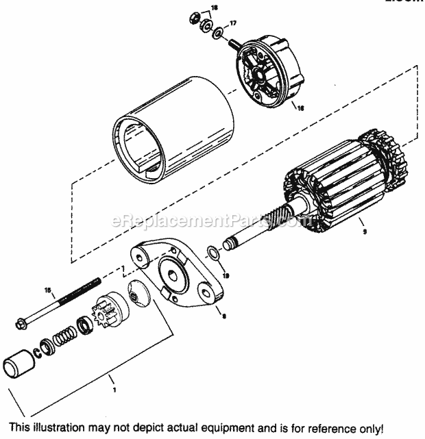 Electric Starter Diagram and Parts List for ES12-6-36264  Tecumseh Engine