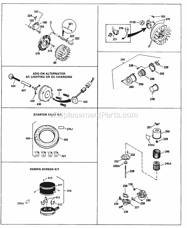Engine Parts List #3 Diagram and Parts List for HS40-55492H  Tecumseh Engine