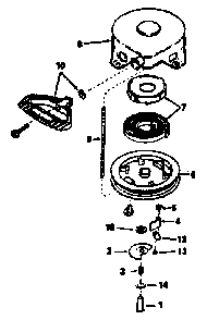 Rewind starter Diagram and Parts List for HSSK50-67270F  Tecumseh Engine