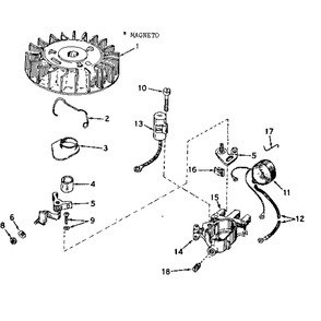 Magneto No. 610832a Diagram and Parts List for TYPE643-20C  Tecumseh Engine