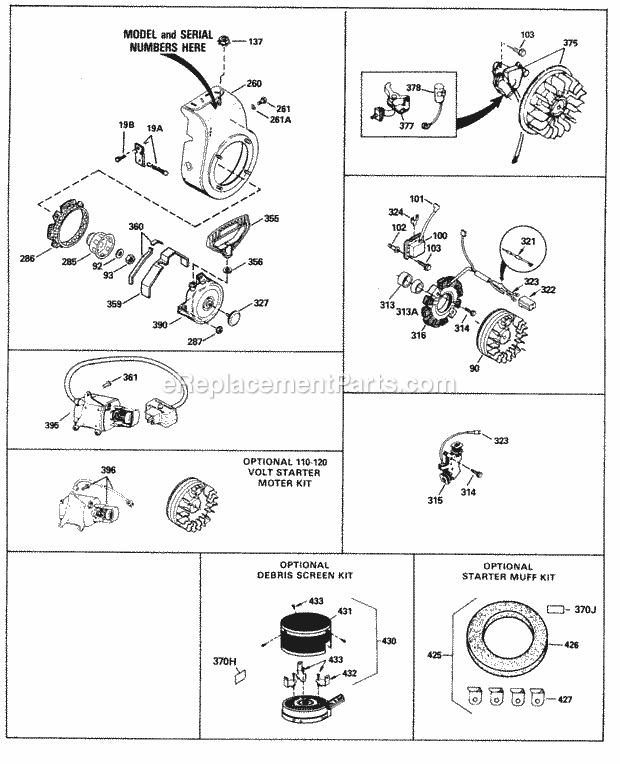 Engine Parts List #3 Diagram and Parts List for HS50-67242F  Tecumseh Engine