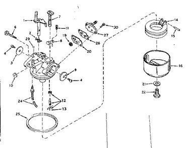 Part Location Diagram of 631650 Tecumseh Nut, Float Bowl