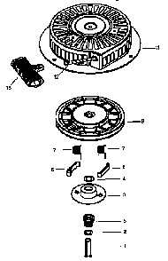 Starter 590736 (71/143) Diagram and Parts List for 965011  Tecumseh Engine