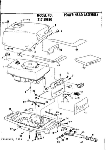 Power Head Assembly Diagram and Parts List for 643-19B  Tecumseh Engine
