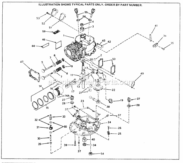 Engine Parts List Diagram and Parts List for SBV-SBV-244A  Tecumseh Engine