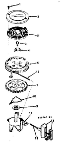 Starter Assembly Diagram and Parts List for 381  Tecumseh Engine