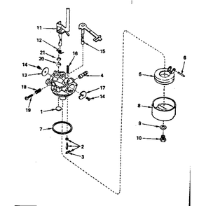 Carburetor Diagram and Parts List for TYPE670-85  Tecumseh Engine