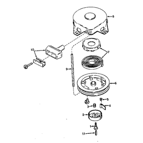Rewind Starter No. 590420 Diagram and Parts List for TYPE643-21  Tecumseh Engine
