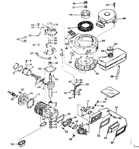 Basic Engine Diagram and Parts List for 641-09  Tecumseh Engine