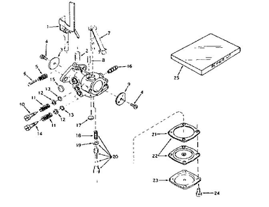 Carburetor Diagram and Parts List for 641-09  Tecumseh Engine