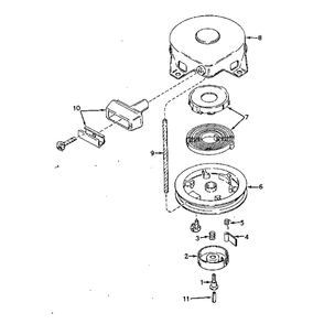 Rewind Starter Diagram and Parts List for TYPE643-20C  Tecumseh Engine