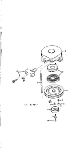 Rewind Starter Assembly Diagram and Parts List for 642-16B  Tecumseh Engine