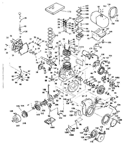 Basic Engine Diagram and Parts List for HH140-160009  Tecumseh Engine