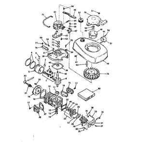 Basic Engine Diagram and Parts List for TYPE640-07B  Tecumseh Engine