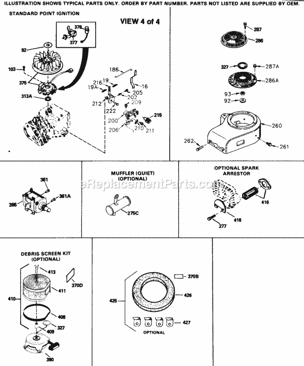 Engine Parts List #4 Diagram and Parts List for SBV-SBV-2303  Tecumseh Engine