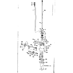 Gear Housing Asm Diagram and Parts List for TYPE643-19B  Tecumseh Engine