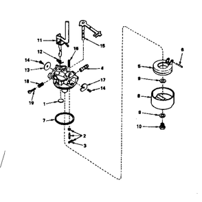 Carburetor Diagram and Parts List for TYPE670-72B  Tecumseh Engine