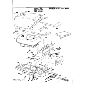Power Head Assembly Diagram and Parts List for TYPE643-19B  Tecumseh Engine