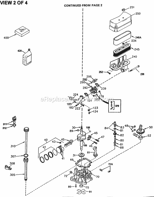 Engine Parts List #2 Diagram and Parts List for SBV-SBV-2280A  Tecumseh Engine