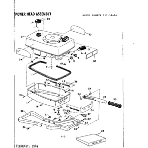 Power Head Assembly Diagram and Parts List for TYPE642-15B  Tecumseh Engine
