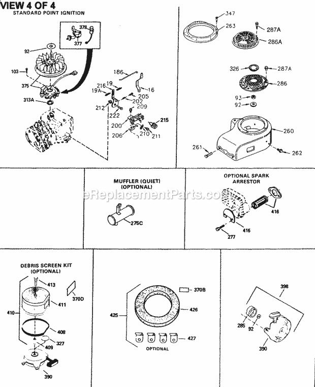 Engine Parts List #4 Diagram and Parts List for SBV-SBV-2280A  Tecumseh Engine