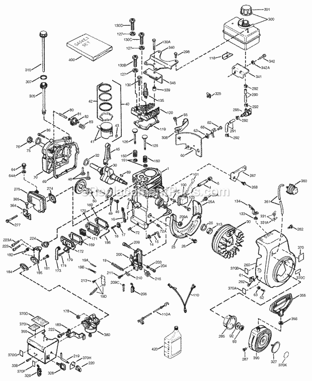 Engine Parts List #1 Diagram and Parts List for HS50-67316K  Tecumseh Engine