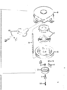 Rewind Starter Diagram and Parts List for 670-08C  Tecumseh Engine