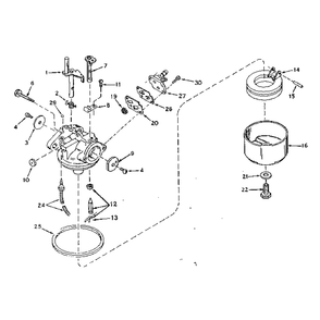 Carburetor No. 631728 Diagram and Parts List for TYPE640-12  Tecumseh Engine
