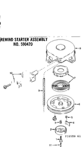 Rewind Starter Assembly Diagram and Parts List for 643-19B  Tecumseh Engine
