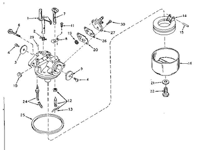 Shaft And Lever Assembly Diagram and Parts List for 640-11  Tecumseh Engine